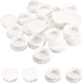 uxcell 1-1/4" Plastic Hole Plugs, 36Pcs Flush Type Panel Round Snap in Fastener Knockout Locking Plugs for Furniture Insert End Caps Panels, White