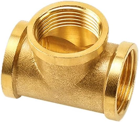 Joywayus 3PCS Brass Pipe Fittings 3/4" to 3/4" to 3/4" NPS Female Forged Tee Pipe Tube Fittings