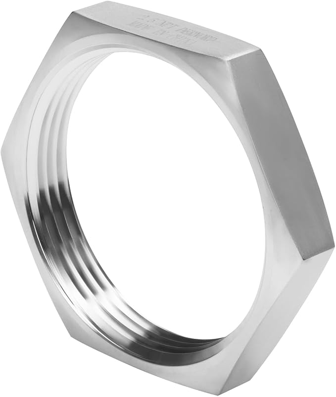 DERNORD Cast Pipe Fitting Stainless Steel 304 Hex Locknut NPT Female 2.5" (Pack of 1)