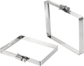 uxcell 2Pcs 304 Stainless Steel Rectangular Hose Clamp, Adjustable 3.9 x 3 Inch Square Worm Gear Duct Pipe Tube Clamps for Ducting Bracket Cable Tray Bridge Project Systems, Silver