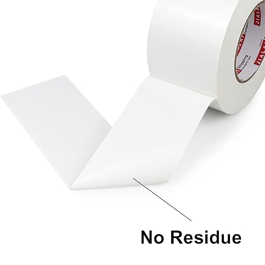 Wide Duct Tape 3 Inch, Industrial Grade 30Yards (90 ft) Wide Tape Duct, 9 Mil Heavy-Duty, Waterproof, Strong, Flexible, No Residue, for Crafts & Home Improvement (White, 3'' x 90ft)