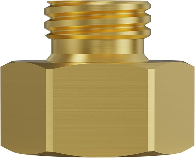 2 Pcs Brass Faucet Adapter, G 1/2 Inch Female to 3/8 Inch (9/16") Male Compression Connector, Reducer Fitting to Connect 1/2" Angle Stop to 3/8" Supply Lines