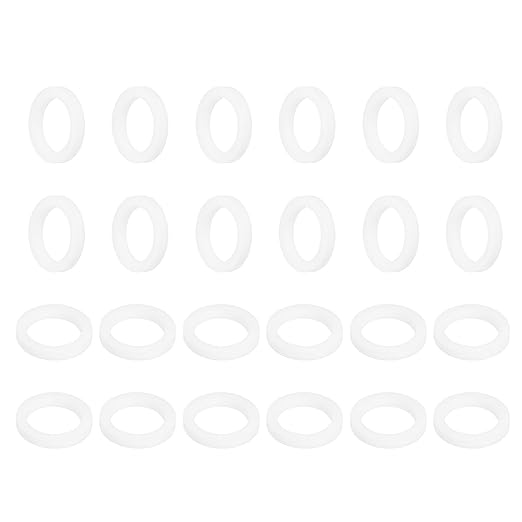 MECCANIXITY PTFE Flat Washers, 24Pack 14mm OD 10mm ID 2mm Thick Sealing Spacer Gasket Ring for Faucet Pipe Hose Bolt Machinery, White