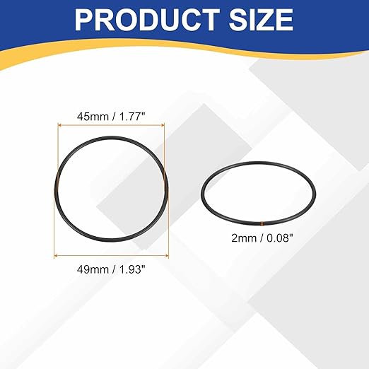 HARFINGTON 20pcs Nitrile Rubber O-Rings 49mm OD 45mm ID 2mm Width Metric Buna-N NBR Sealing Gasket Plumbing Sealing Repair O Rings for Car Auto Vehicle Repair Faucet Air Gas