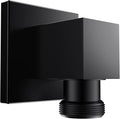 Wall Mounted Supply Elbow, Wall Elbow for Hand Shower, Solid Brass Square Wall Supply Elbow, Check Valve Included (Square, Matte Black)