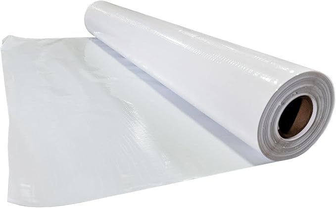 Whitecap - Dura Skrim String Reinforced White Plastic Sheeting - 12 Mil - (12' x 100') - Extremely Durable, Weatherproof, Vapor Barrier Polyethylene Roll for Crawlspace, Construction