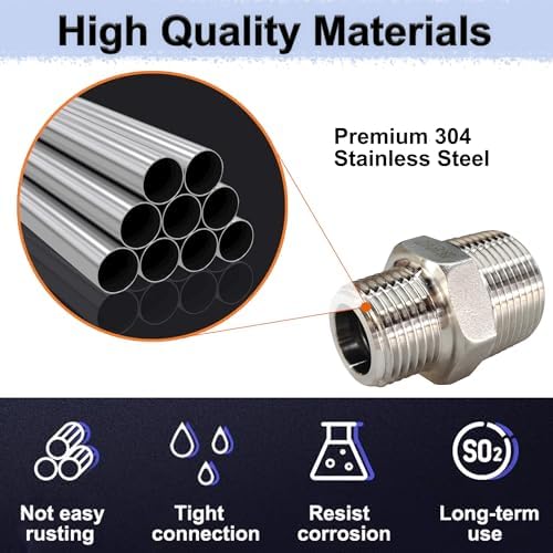 2pcs 3/8" x 1/4" NPT Male Pipe Fitting Reducer Nipple Adapter
