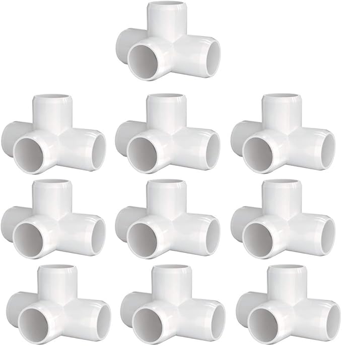 ‌letsFix 4 Way PVC Fittings 3/4 Inch (10-Pack), Furniture-Grade, Heavy-Duty Pipe Connectors for Plumbing, DIY Projects, and Home Furniture Assembly, Compatible with 3/4" Schedule 40 PVC Pipes‌