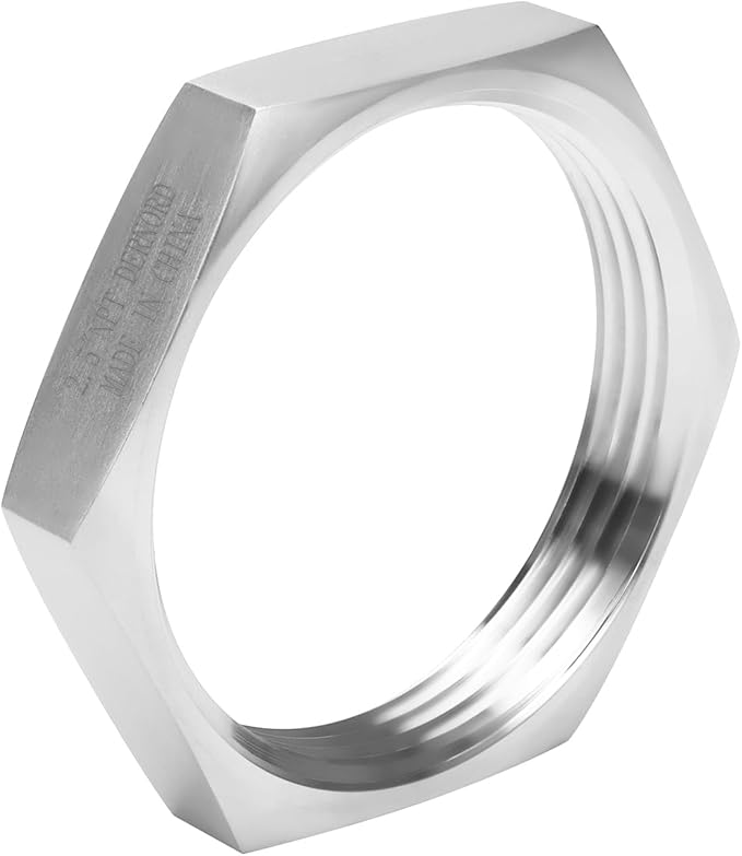 DERNORD Cast Pipe Fitting Stainless Steel 304 Hex Locknut NPT Female 2.5" (Pack of 1)