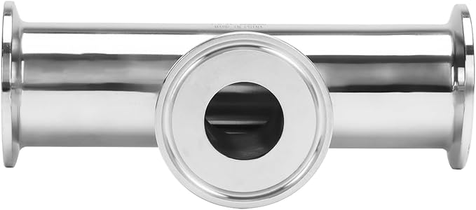 DERNORD Reducing Clamp Tee 3 Way Stainless Steel 304 Sanitary Fitting (Pipe OD: 1.5 inch x 1.5 inch x 1 inch)