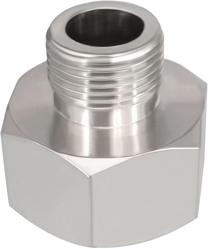 Nickel Plated Brass Pipe Fitting Water Hose Adapter G 1/2 Female to 3/8 Male Compression Converter Reducer Connector for Kitchen Faucet with Rubber Washers (Pack of 4)