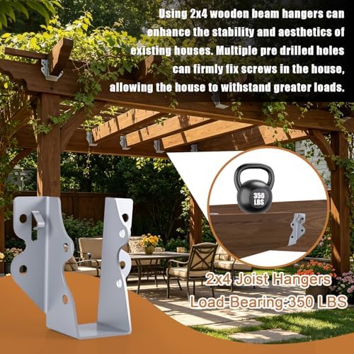 2x4 Joist Hangers Galvanized 60 Pcs,16 Gauge Face Mount Joist Hanger
