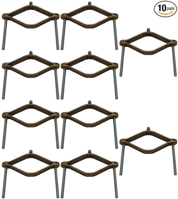 COREX 4-1/2" to 6" Bronze Water Pipe Ground Clamp - High Conductivity Grounding Clamp Conduit Fitting - 10 Pack