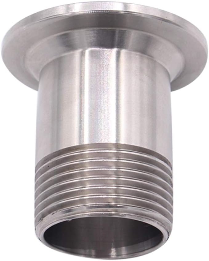 DERNORD 2 Pack Sanitary Male Threaded Pipe Fitting to TRI CLAMP with 2 Silicone Gaskets (OD 50.5mm Ferrule) (Pipe Size: 1" NPT)