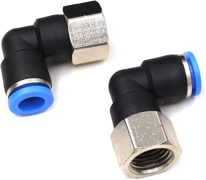 CEKER 6mm Tubing x 1/4" Npt Female Thread Elbow 90 Degree Push to Connect Fittings Air Fittings Pneumatic Quick Connect Fitting Airlines Push In Connectors Tube Fittings 10Packs