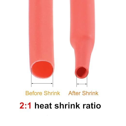 uxcell Heat Shrink Tubing, 2"(50mm) Dia 80mm Flat Width 2:1 Rate Shrinkable Tube Cable Sleeve 1m - Red