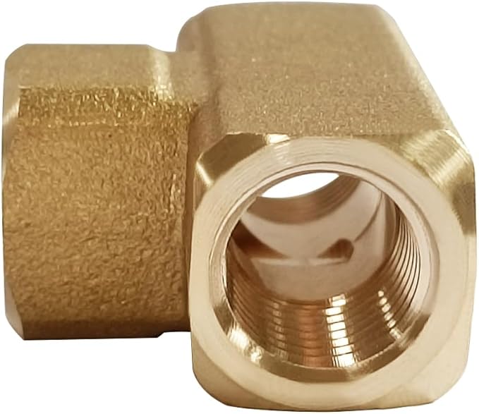 2PCS Brass Tee Pipe Fitting 1/4" NPT Female for Water/Oil/Gas