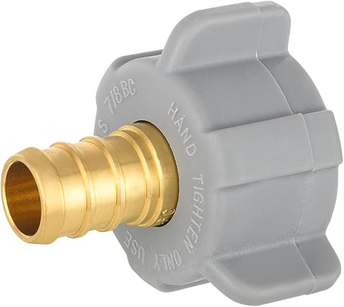 (Pack of 2) EFIELD 1/2 Inch Pex X 7/8 Inch Toilet Ballcock Swivel Straight Adapter, Brass Plumbing Fittings (2),(PEX1807307-2PCS)