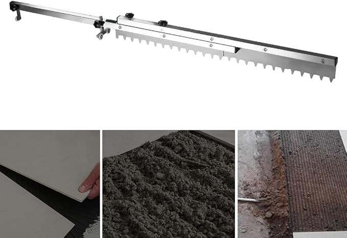 Tile Flat Ash Device, Floor Tile Leveler with Adjustment Knobs, Leveling Flat Sand Tiling Paving Tool, Retractable Gray Paving Tool for Large Wall Tiling Masonry