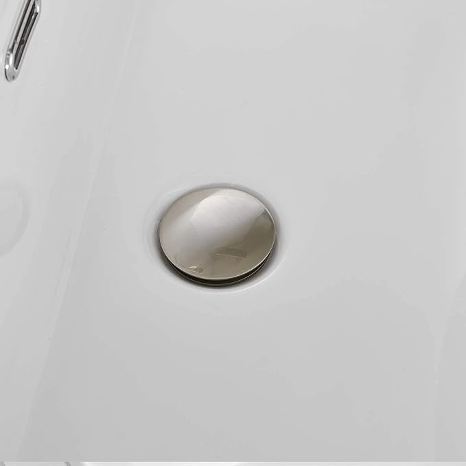 Bathroom Sink Drain Stopper Pop Up Drain for Sink Fits Standard Bathroom Sink Hole 1-1/2" to 1-3/4" Vanity Brushed Nickel with Overflow