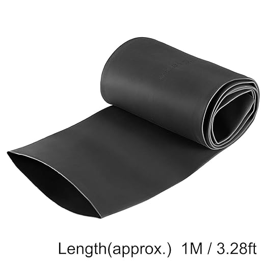 uxcell Heat Shrink Tubing, 60mm Dia 98mm Flat Width 2:1 Rate Shrinkable Tube Cable Sleeve 1m - Black