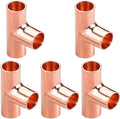 5/8" Copper Tee,Copper Three-Way Fitting Welding Joint, Sweat Solder Connection for Residential and Commercial Plumbing, HVAC Air Conditioning Systems (5 Pack)