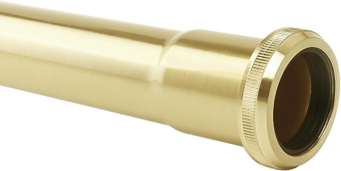 Brass Slip Joint Extension Tube，1-1/4 Inch O.D(32mm) x 12 Inch P Trap Extension Pipe with Nut and Rubber Washer, Sink Drain Tailpiece for Bathroom Kitchen(Gold)