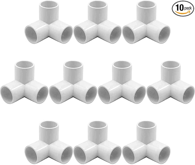 YSIL PVC Fittings Elbow Furniture Grade Connector 3 Way 1-1/4 Inch 10Pcs for DIY PVC Structure and Frame,Fits 1-1/4" Sch 40 PVC Pipes