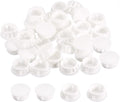 uxcell 25/32" Plastic Hole Plugs, 36Pcs Flush Type Panel Round Snap in Fastener Knockout Locking Plugs for Furniture Insert End Caps Panels, White