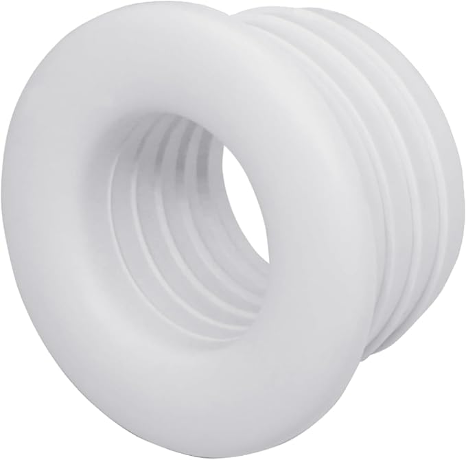 (Pack of 1) White Rubber Sleeve for Drain Pipe, 1.57" x 0.98" (40 x 25 mm) Pipe Connector, Adaptor, and Reducer