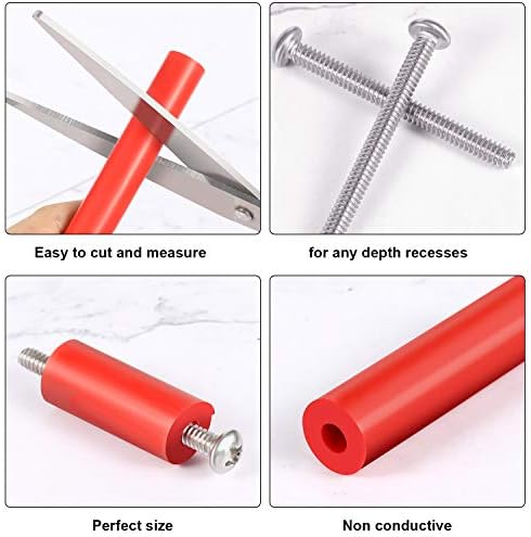 48 Pieces Electrical Outlet Spacers Extender Kit Includes 24 pcs 3 Inch Switch and 24 1-1/2 Inch 6-32 Thread Flat Head Device Mounting Extra Long Electrical Outlet Screws(Red)