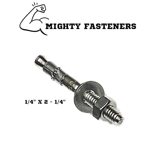 Wedge Anchors – Heavy-Duty 304 Stainless Steel Expansion Bolts for Concrete & Masonry, Rust-Resistant & Durable - 1/4" X 2-1/4" - 25 Pack