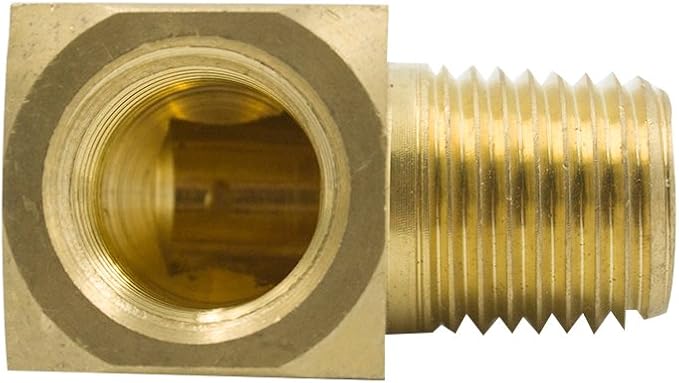 Legines Brass 90 Degree Street Elbow 1/4" NPT Male x 1/4" NPT Female Barstock Pipe Fitting (Pack of 2)