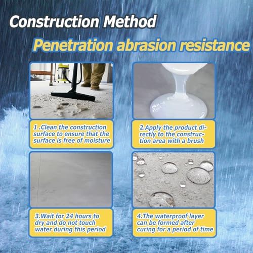 Liquid Waterproof Sealant Clear - 5 Gallon, Water-Based Waterproof Coating