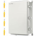 QILIPSU UL94-V0 Outdoor Electrical Box 24.2"x16.4"x9.1" Waterproof Junction Box Weatherproof PC/ABS Alloy Plastic IP66 Project Electric Enclosure Grey Hinged Door
