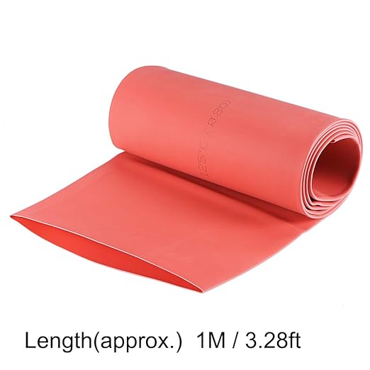 uxcell Heat Shrink Tubing, 80mm Dia 128mm Flat Width 2:1 Rate Shrinkable Tube Cable Sleeve 1m - Red