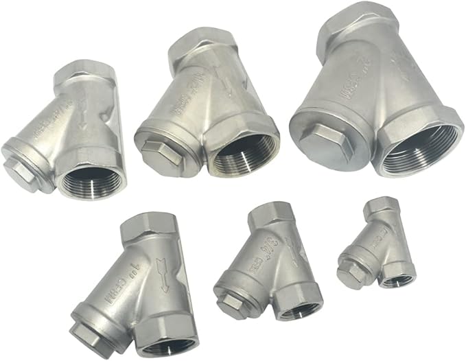 Strainer Mesh Filter Valve,800WOG Y-Spring NPT Female Check Valve,Stainless Steel SS316 CF8M (1-1/4")