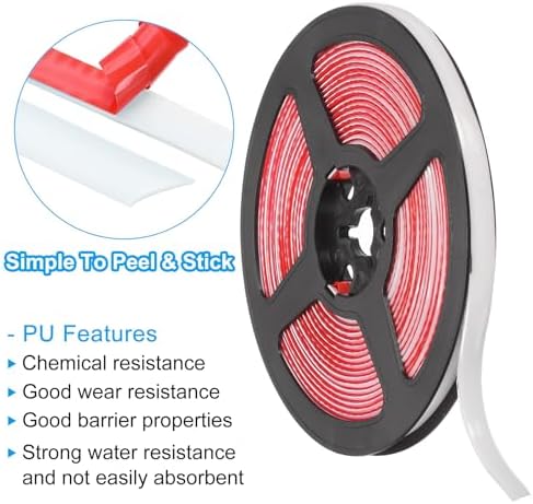 PATIKIL Caulking Trim Strip, 20 Ft Corner Peel and Stick Wall Molding Edging Waterproof Self-Adhesive Trim Caulk Strip for Ceiling Countertop Toilet Tile Tub, White