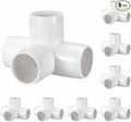 8 Pack 1" SCH40 PVC Elbow Pipe Fitting, 4-Way PVC Elbow Corner Side Outlet Tee Fitting, Furniture Grade Pipe Connectors for DIY Creative Project, Pond Protection, Socket x Socket