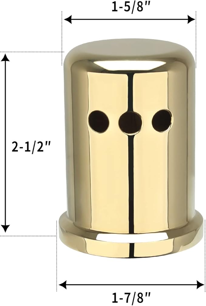 Akicon Golden Finish Kitchen Dishwasher Air Gap Cap, Copper Air Gap Cover for Replacement