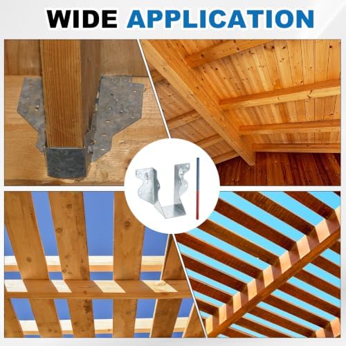uxcell 8 Pcs Joist Hanger, 2"x4" Galvanized Steel Double Shear Face Mount Joist Hanger Brackets for Rafter, Wood Construction, Connector for Roof, Deck, Ceiling Joists, 1.73" Inner Width