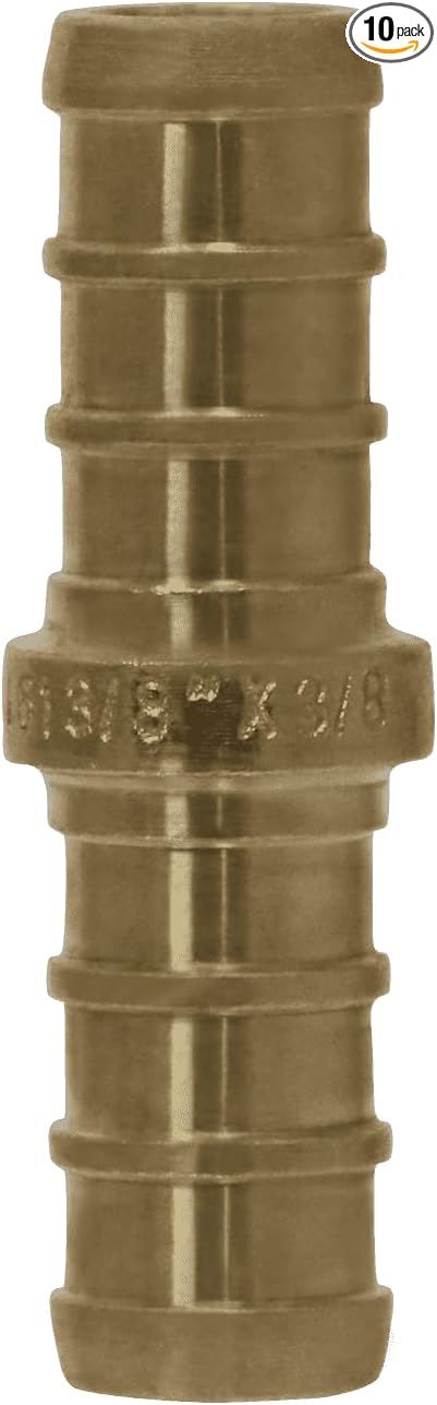 XFITTING Pex 3/8 Inch x 3/8 Inch Pex Coupling, 25-5-5=10XX, 10 Pieces