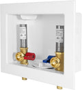 EFIELD Washing Machine Outlet Box, 1/2" Pex-A F1960 Expansion Connection x 3/4" MHT Connection, Stainless Steel Water Hammer Arrestor, Center Drain with 1/4 Turn Valves Installed,(WM008)