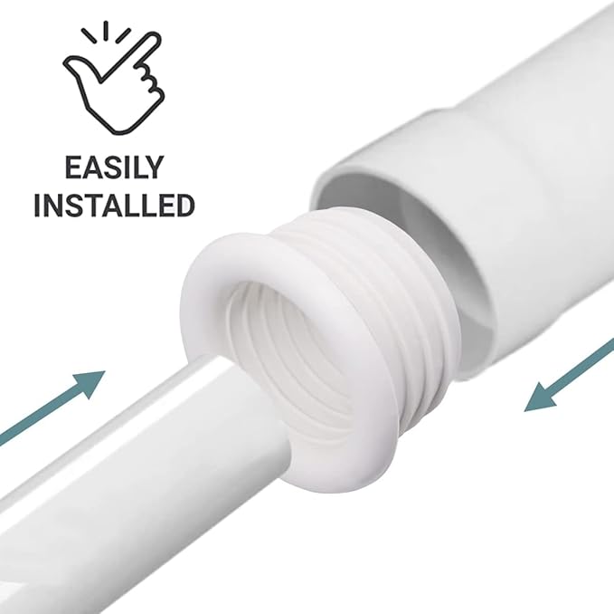 (Pack of 1) White Rubber Sleeve for Drain Pipe, 1.57" x 1.26" (40 x 32 mm) Pipe Connector, Adaptor, and Reducer
