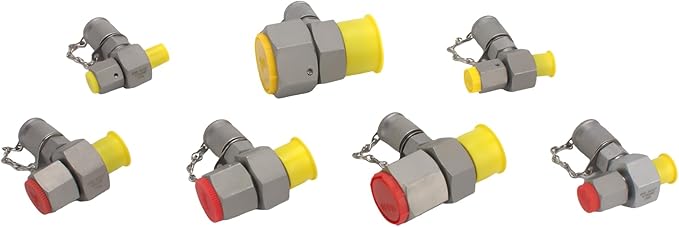JIC37 Hydraulic Tee Connector, 7PCS Hydraulic Swivel Run Tees & Test Coupling Set