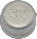 1-1/4" 1.25" Cap,NPT Female Threaded Cast Pipe Fitting,Stainless Steel 304