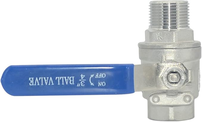 1Pcs Full Port Ball Valve 3/4'' - Heavy Duty Male NPT (MNPT) X Female NPT (FNPT) Thread with Long Handle Switch,Stainless Steel 304 for Water, Oil, and Gas,1000WOG