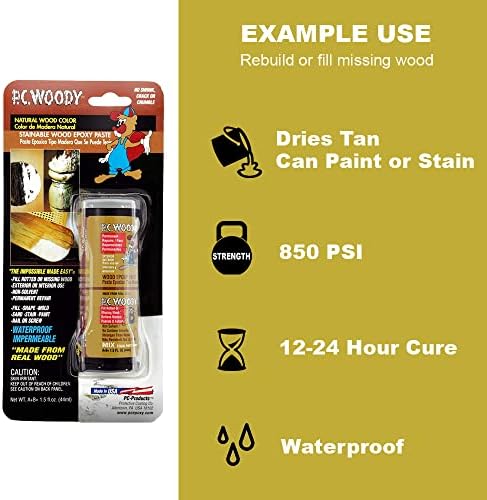 PC-Products Wood Repair Epoxy Paste and Wood Hardener Kit, PC-Woody 6 oz and PC-Petrifier 8 oz