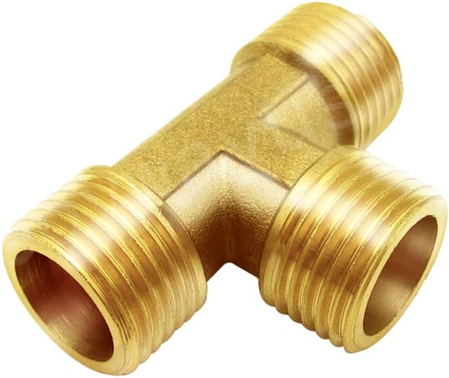 Joywayus Brass Pipe Fittings 3/4"NPS Male Forged Tee Pipe Tube Fitting(pack of 3)