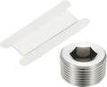PATIKIL 1" NPT Male Internal Hex Pipe Fitting, 304 Stainless Steel Pipe Plug Fitting Assortment Kit Countersunk Thread Head Socket Pipe Plug Fitting Adapter with Tape, Silver
